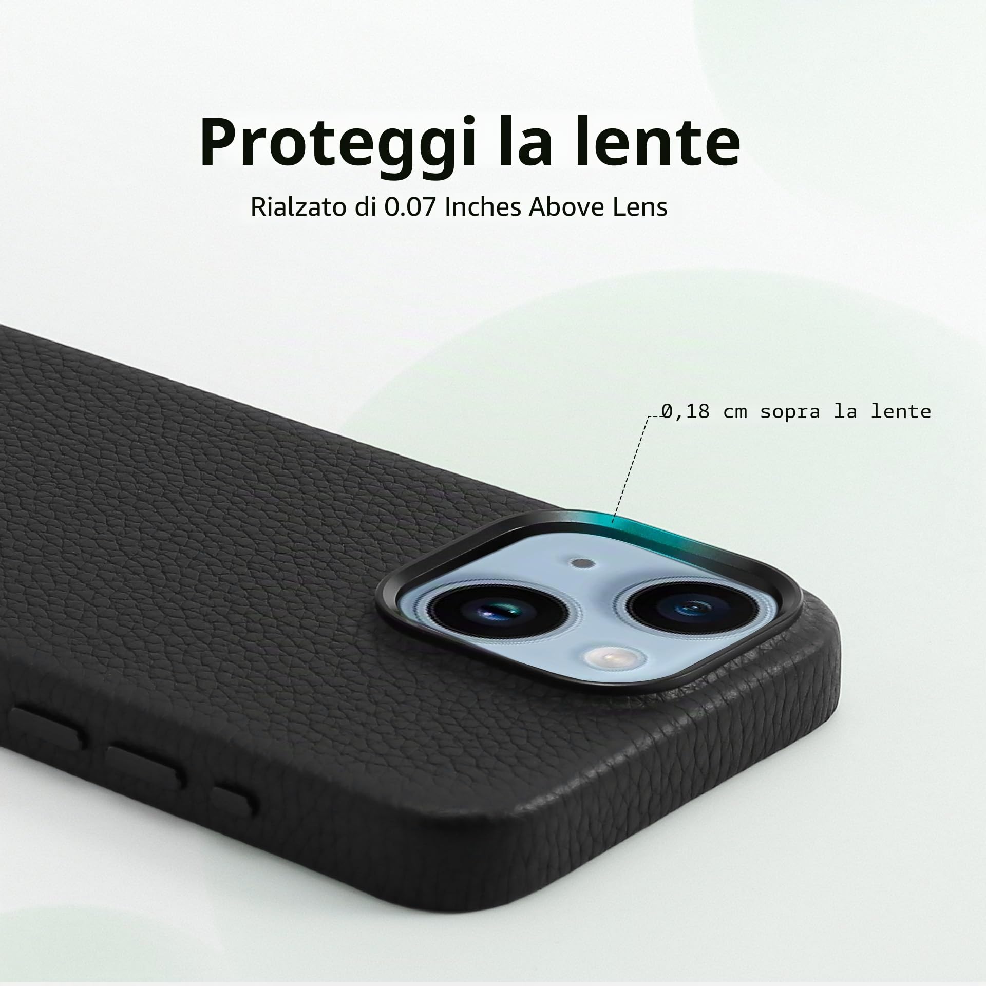 Custodia in pelle per iPhone 16 Pro Max compatibile con MagSafe - Elegante custodia per cellulare in pelle di vacchetta con grana litchi e fodera protettiva morbida, 6,9 pollici