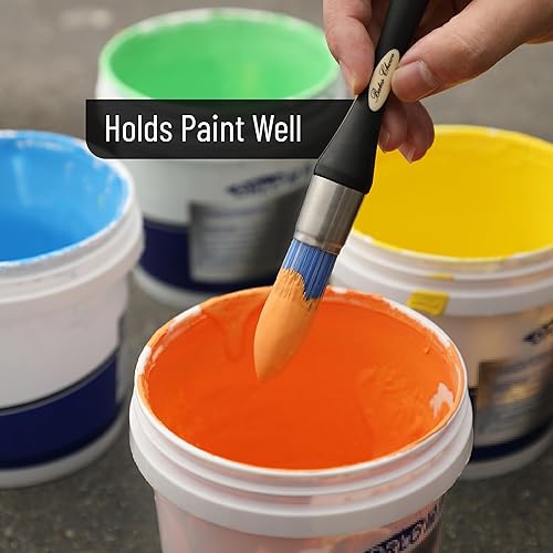 Miniatura 32 de Bates - Brocha de pintura para recortar, 0.75 pulgadas, mango ergonómico antideslizante, cerdas sintéticas, pinceles de corte para pintar, negro