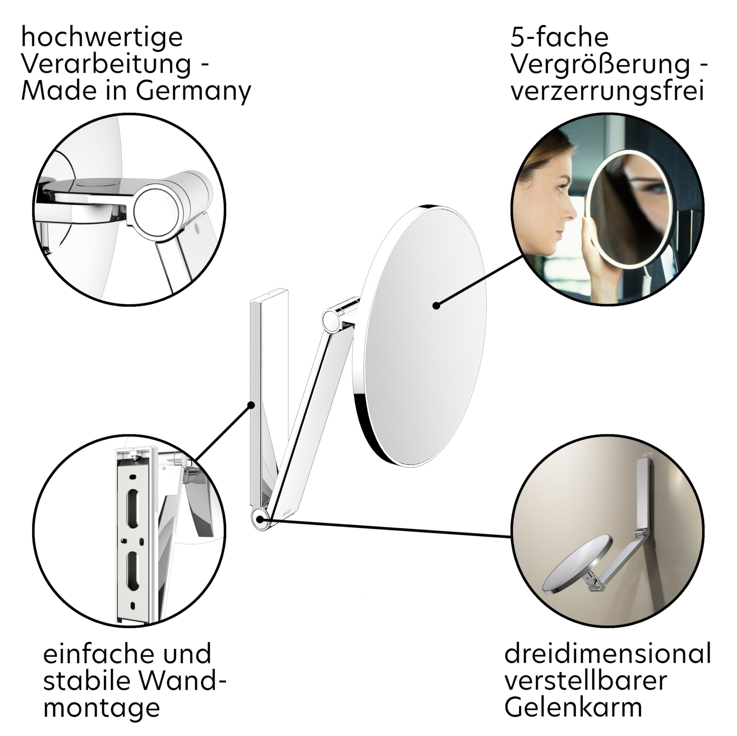 Amazon.com: Keuco 17612010000 Wall Mounted Cosmetic Mirror