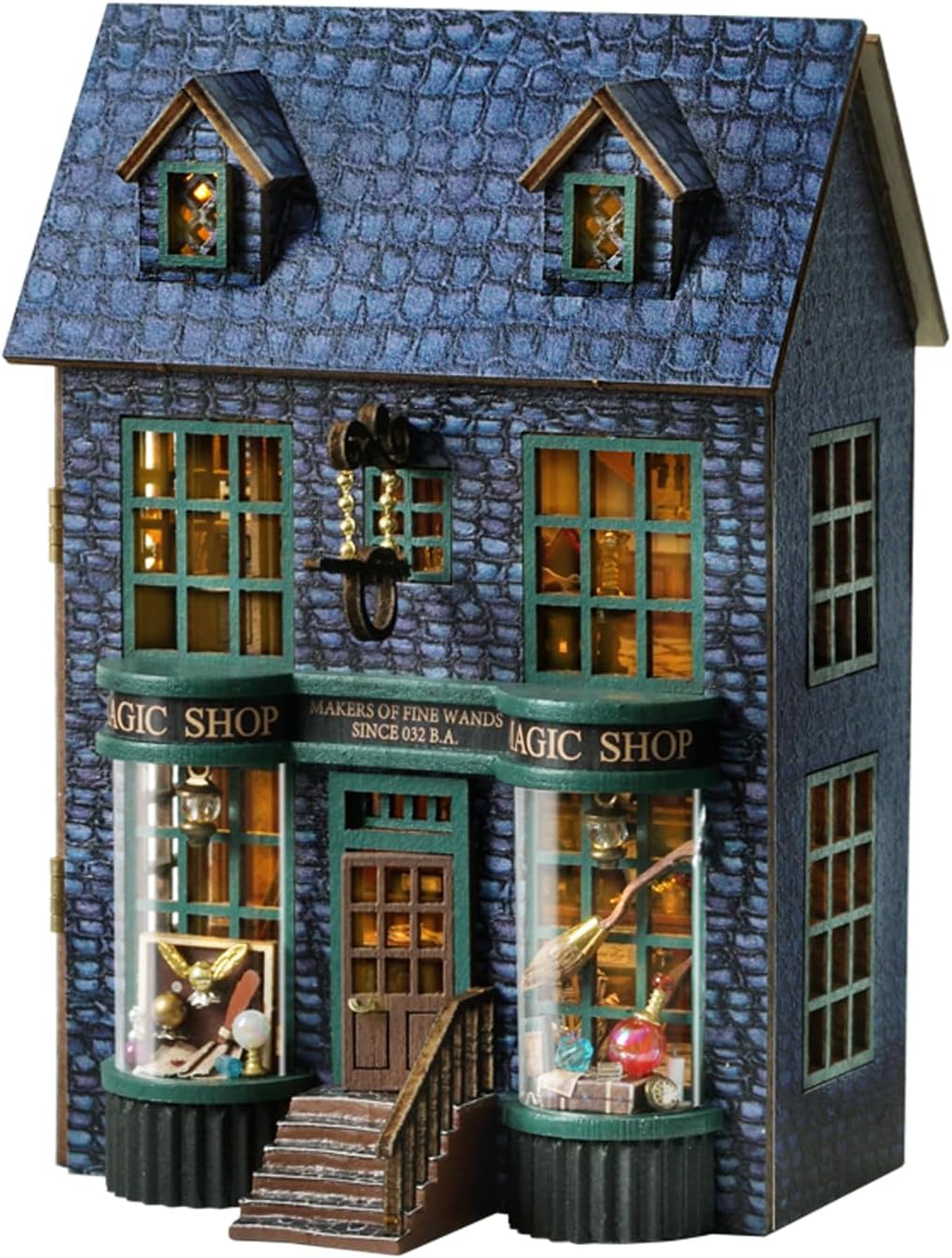 Flever Dollhouse Miniature DIY House Kit Creative Room with Furniture for Romantic Valentine's Gift (Magic Store)