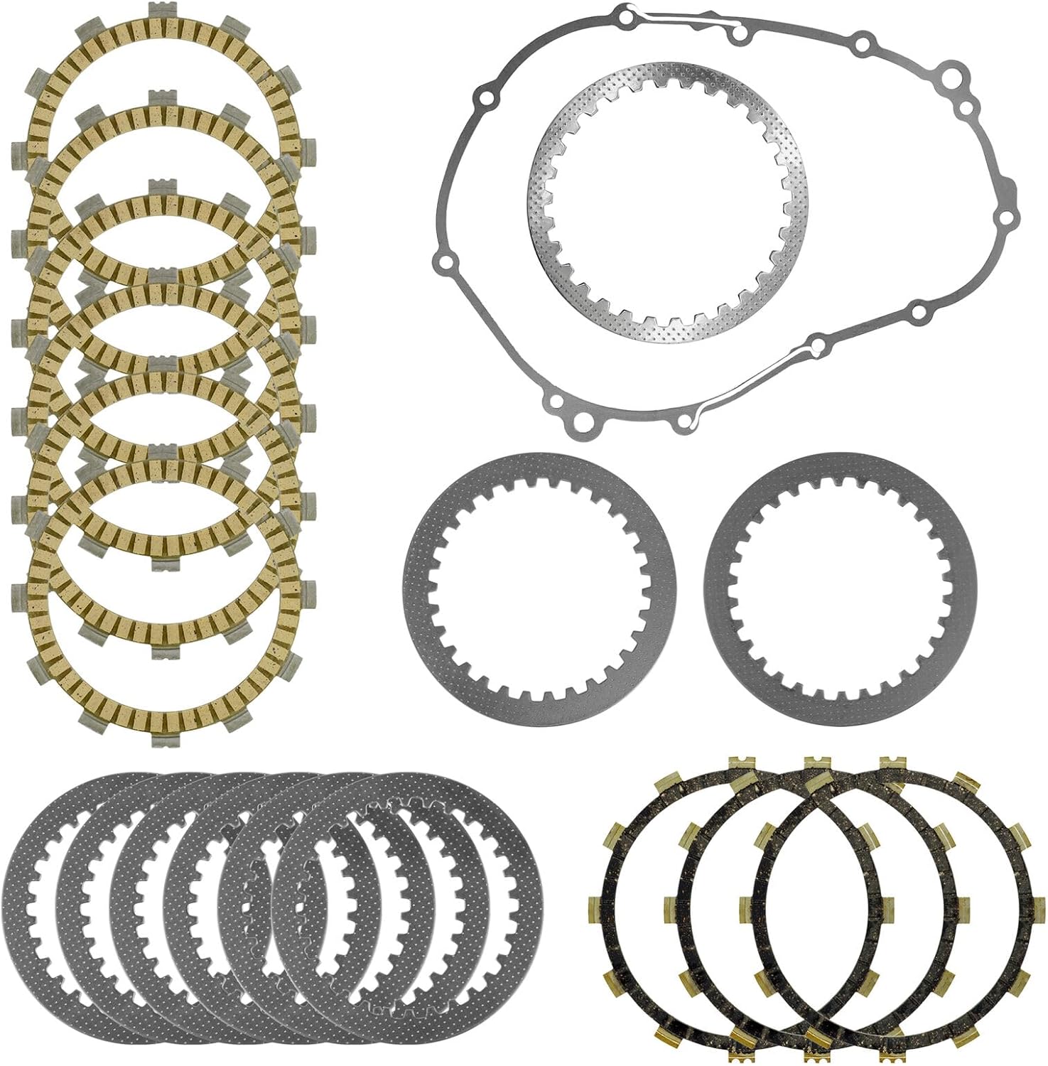 Caltric Clutch Friction Steel Plates Kit Compatible with Yamaha FJ09 FZ09 2017 / MT09 MT-09 2018 2019 2020