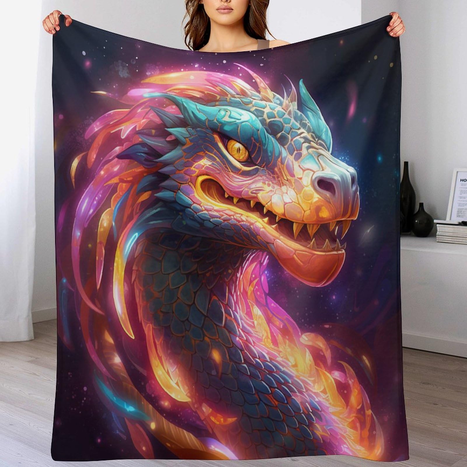 Couverture dragon polaire contre le froid rideau thermique lit canapé