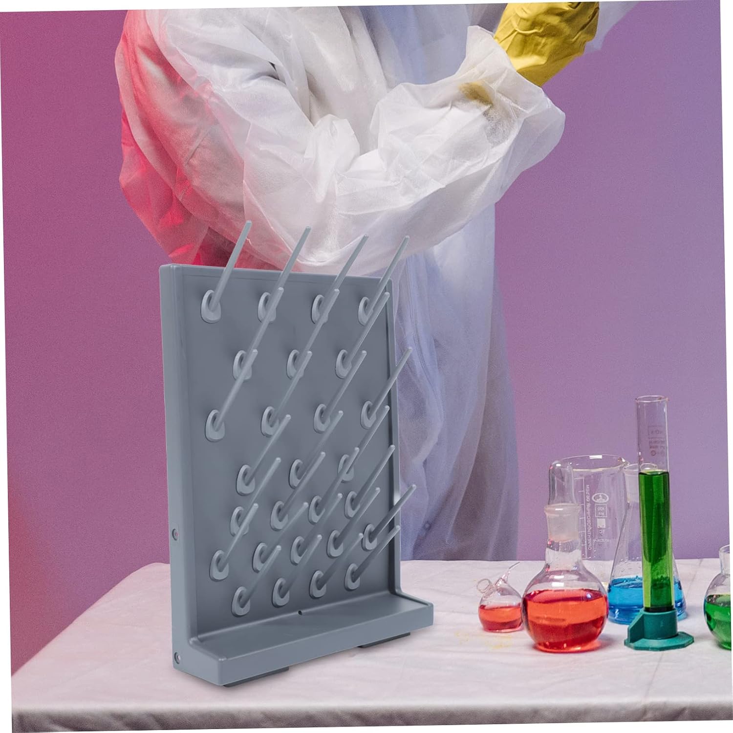 2pcs Test Tube Drying Rack Pp Plastic Laboratory Stand for Efficient Water Drainage for Scientific Research and Educational Use Black Color with Minimal Color Variation