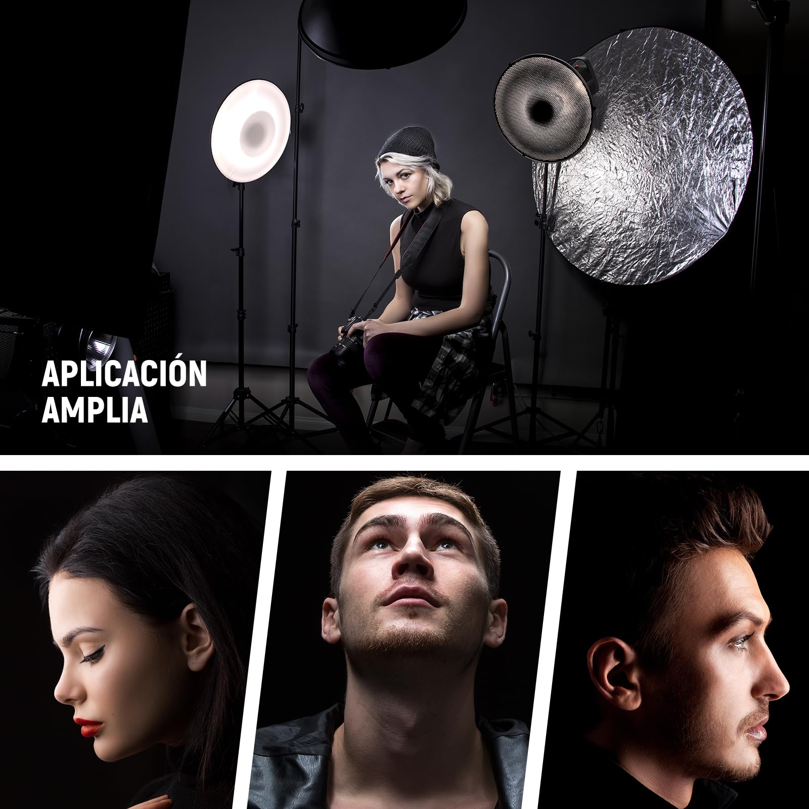 NEEWER 30cm Kit Metal Beauty Dish Bowens Mount Reflector con Calcetín Difusor, Rejilla de Panal para Luz de Video Flash Estroboscópica Compatible con Godox AD600 NEEWER CB60 Q4 Vision 4 S101, LD30 | Blanco difusor,Honeycomb Grid,para flash de estudio luz