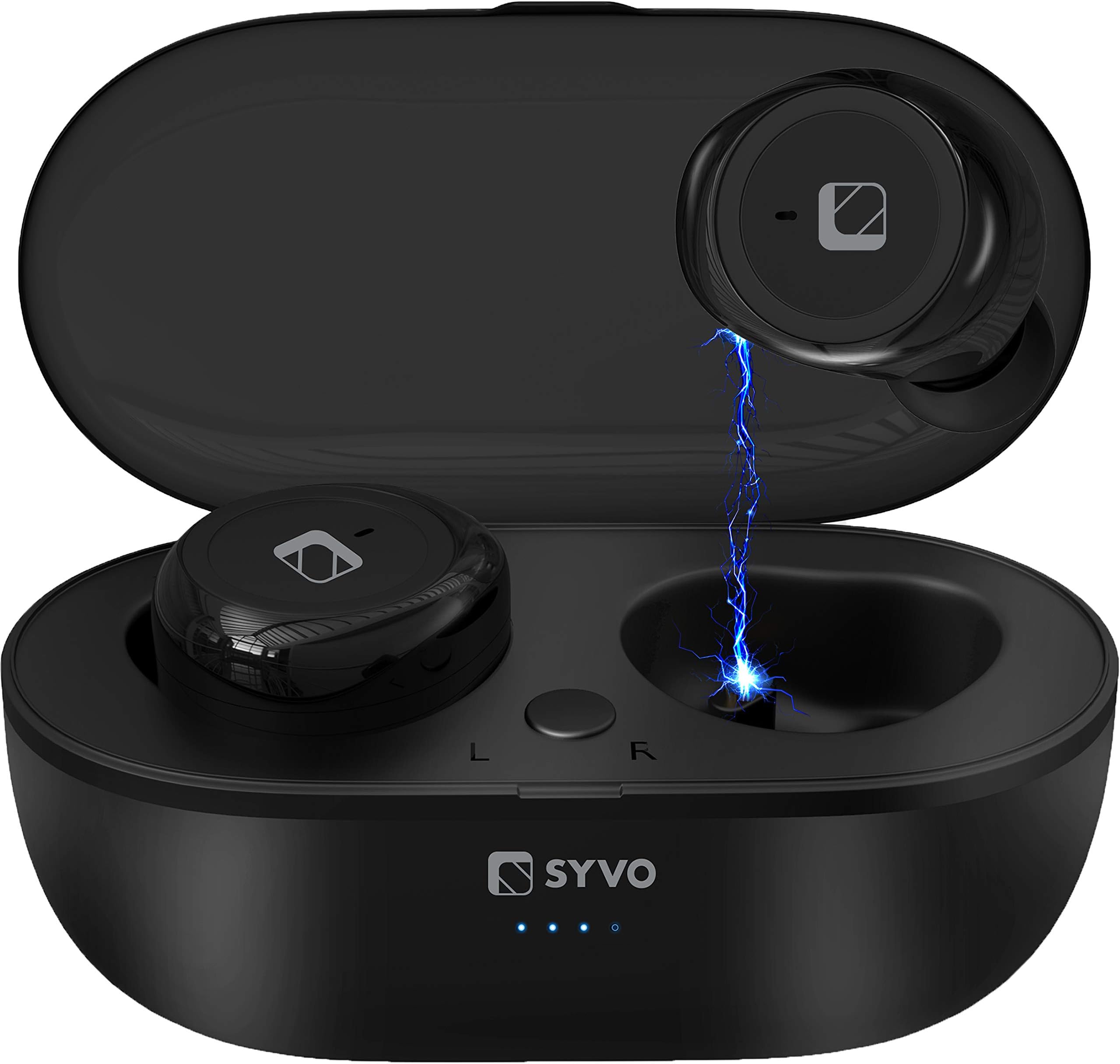 SYVO BassTwins IPX4 in-Ear True Wireless Bluetooth 5.0 Headphones (TWS) with Mic - (Black)