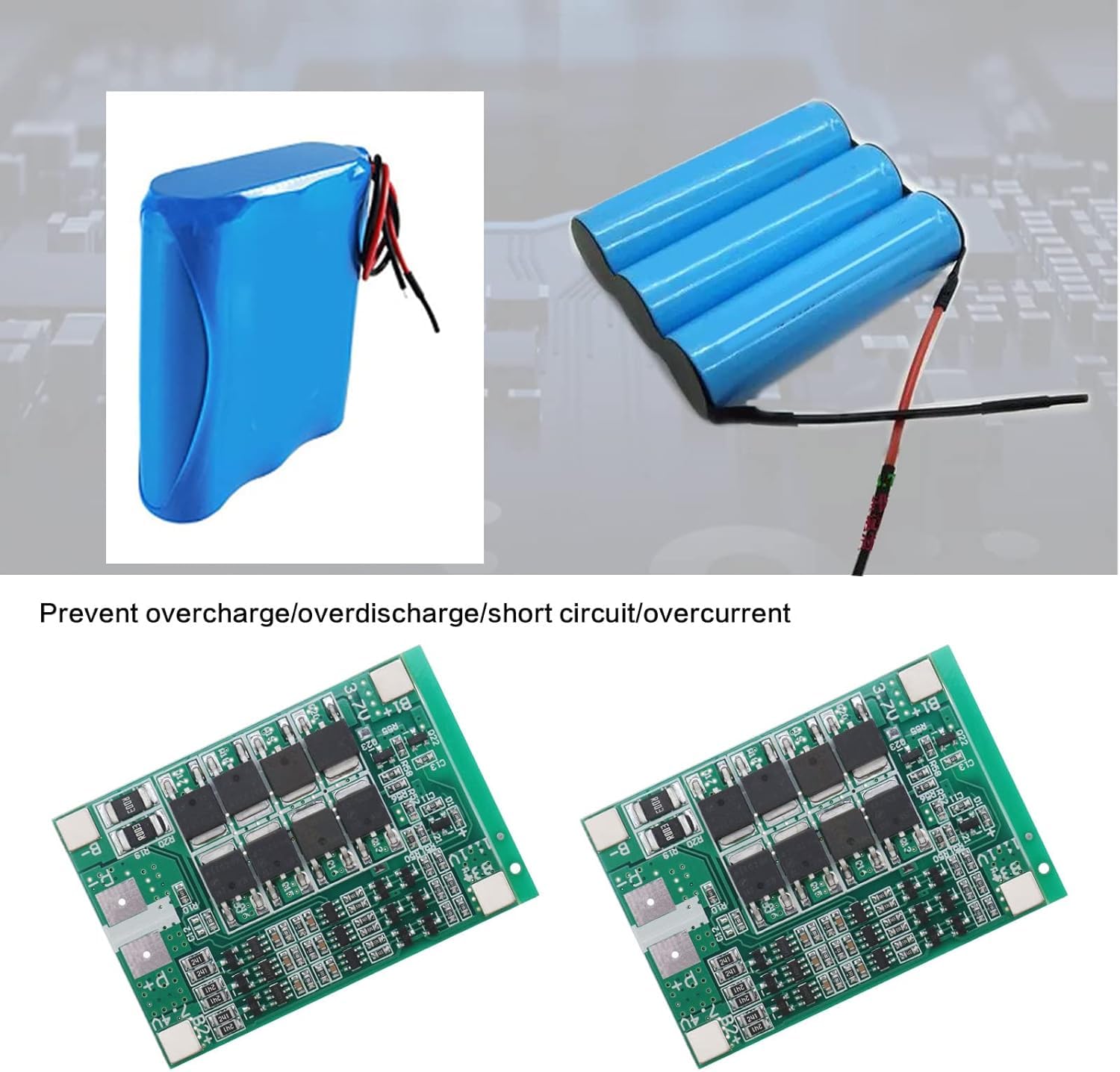 Electrobot 3S 12.6V 40A Lithium Battery Protection Board BMS for 18650 Battery Pack 11.1V 12.6V with Overcharge, Overdischarge, Overcurrent and Short Circuit Protection (Pack of 2 Units) - Image 3 thumbnail