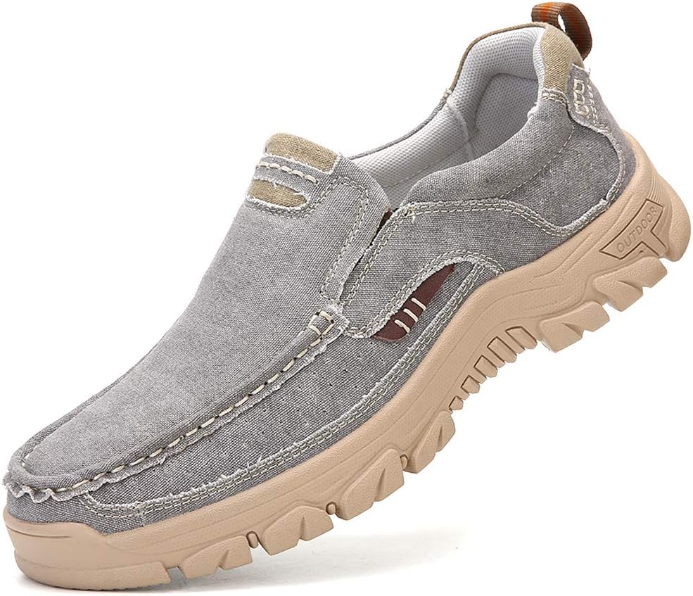 Venshine Mens Canvas Slip On Loafers Casual Walking Office Driving Breathable Shoes