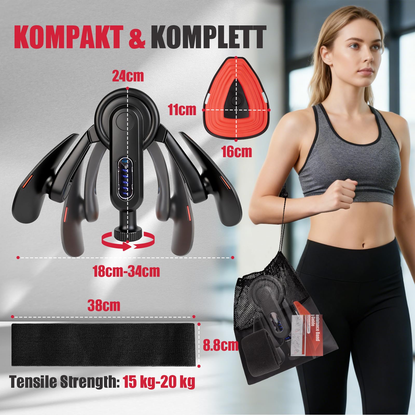 Oberschenkeltrainer, 10-100 lbs Beintrainer für Zuhause mit Widerstandsbändern & Trainingsposter, Multifunktionaler Beckenbodentrainer für Frauen & Männer, Adduktoren & Abduktoren Trainingsgerät