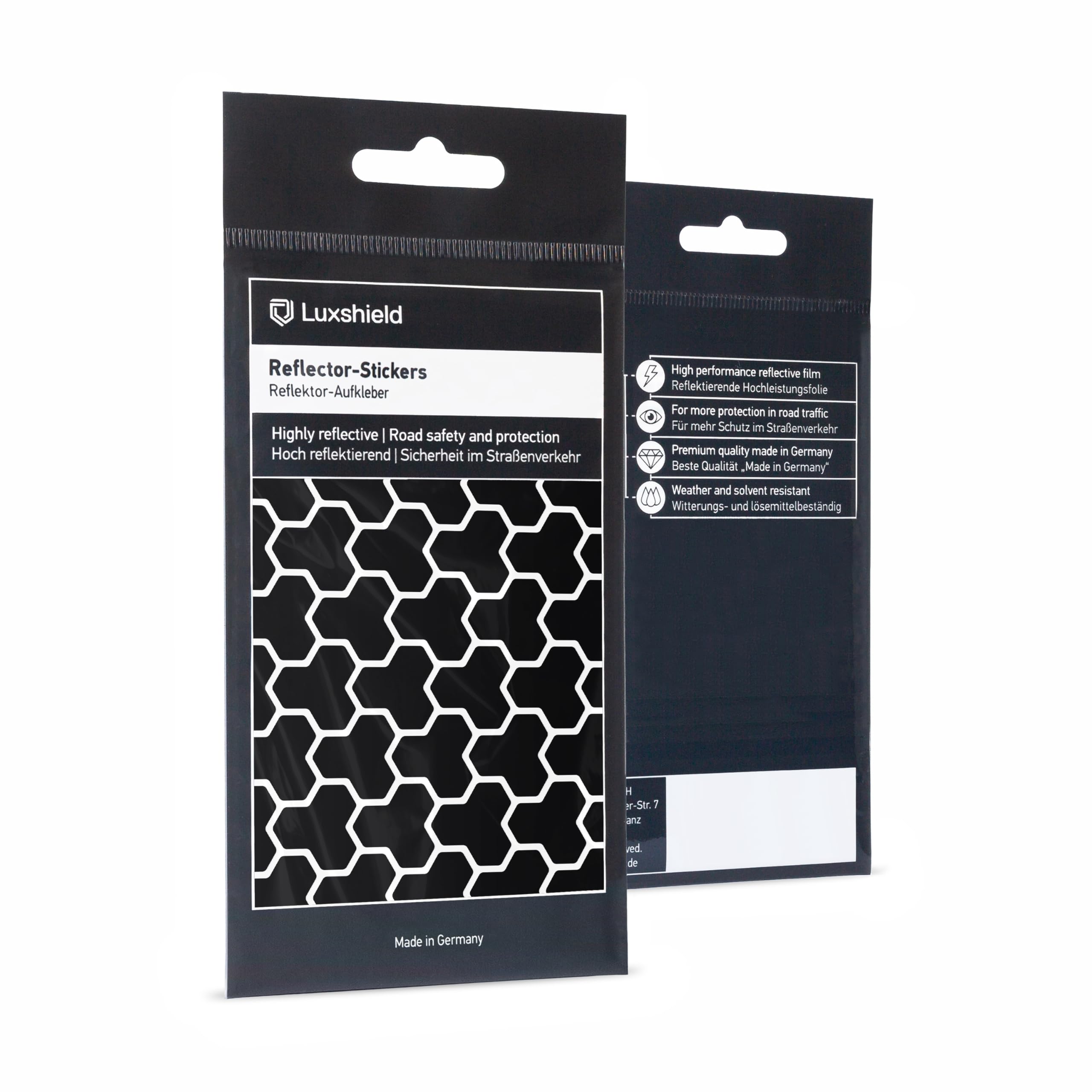Luxshield Reflector Sticker Set - Cybershell - for bicycle scooter pram - reflective tape - reflective stickers