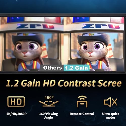 Miniatura 4 de Pantalla de proyector motorizada desplegable de 100 pulgadas, pantalla de proyector automático HD 169 con control remoto, pantalla de proyección