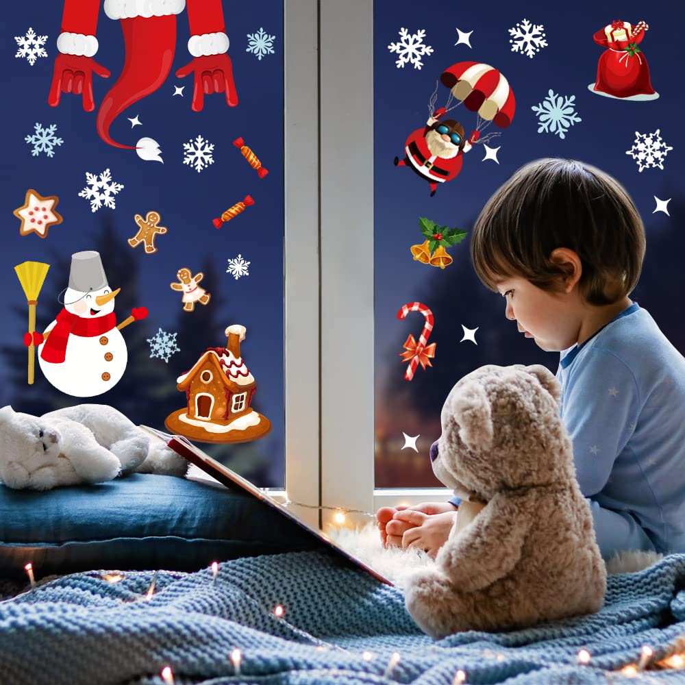 Noël Autocollant FenêtreDIY Stickers Noel Fenetre Electrostatique PVC Autocollant Noel FenetreDe
