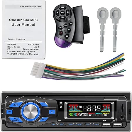 Amazon Co Jp Mp3プレーヤーカーステレオ1ditooth5 0ハンズフリー通話音楽送信機fmラジオ受信機自動車用 車 バイク