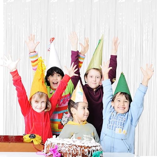 Miniatura 2 de BTSD-home Cortina de flecos de papel de aluminio, cortina de telón de fondo metálico para decoración de bodas, cumpleaños, baby shower, despedida de