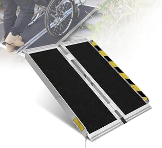 Neowism 3FT Portable Folding Wheelchair Ramp - Non-Slip Aluminum Threshold Ramp for Steps, 800lbs Capacity, Home Doorways & Mobility Scooters (3-9 Inch Rise)