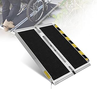 Protable wheelchair ramp 3FT,Non-Slip Folding Aluminum Handicap Ramps,Threshold Ramp for home,Holds up to 800lbs,Wheelchair