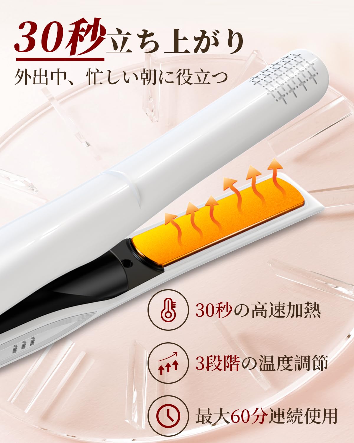 Amazon.co.jp: 【30秒で立ち上がり】 コードレス ヘアアイロン