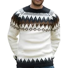 Gamboa Alpaca Sweater for Men Light and Softness Wool Pullover Crewneck Knitted Fall Winter Sweaters Dark Grey