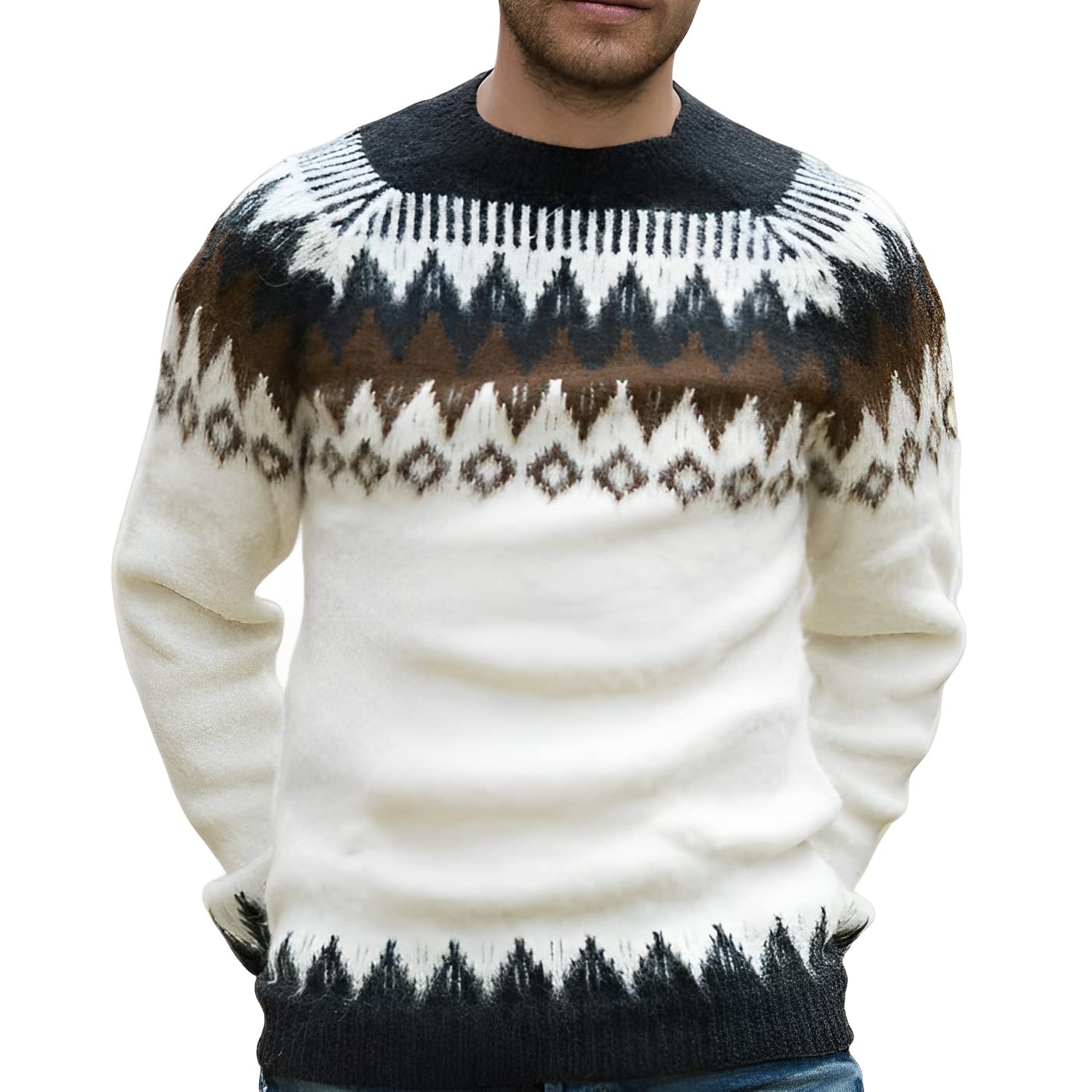 Gamboa Alpaca Sweater for Men Light and Softness Wool Pullover Crewneck