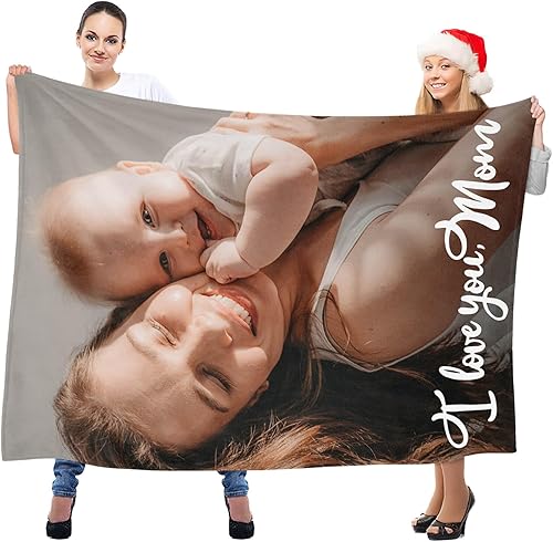 Miniatura 2 de Regalos personalizados para el día de San Valentín para mamá, manta personalizada con foto, manta de fotos personalizada, mantas personalizadas para