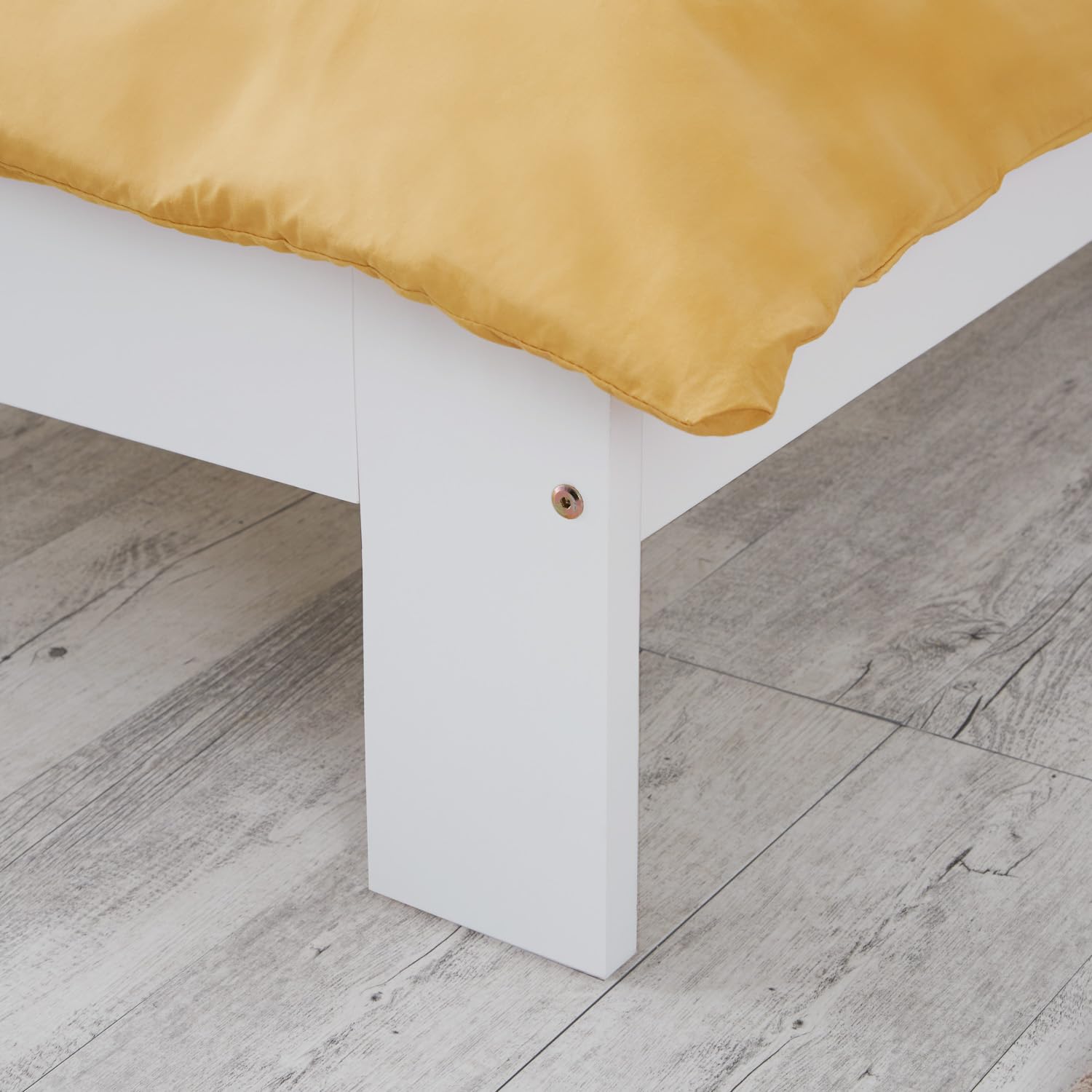 Homestyle4u 2521 Holzbett 90x200 mit Lattenrost Weiß