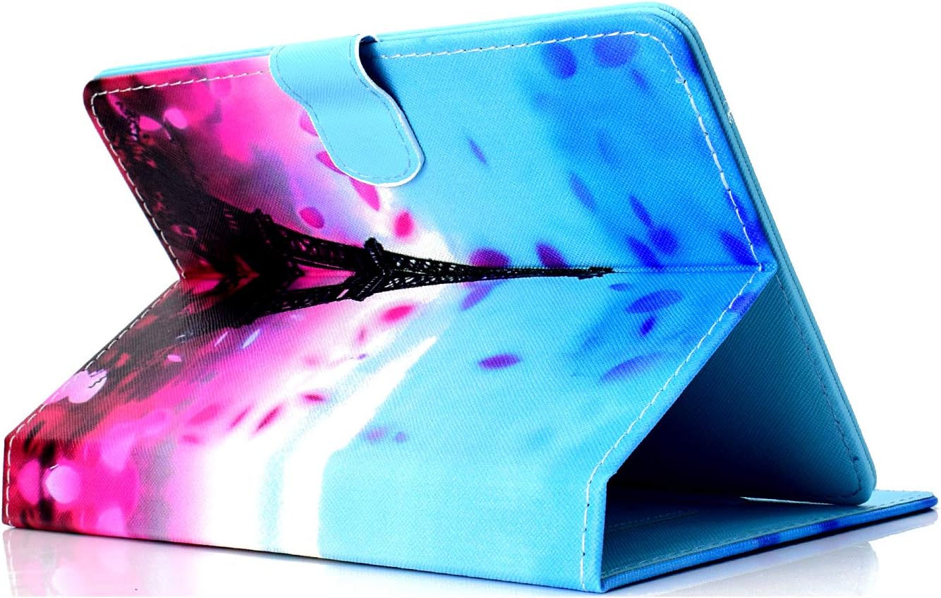 UGOcase Universal 8" Tablet Case, PU Leather Slim Protective Folio Stand Cards Pocket Wallet Cover for 7.5"-8.5" Tablet, Fire HD 8, iPad Mini, Galaxy Tab, Andriod Windows Tablet, Paris Tower