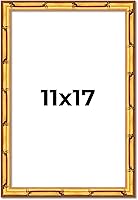 Vista 222 de Poster Palooza Marco de madera maciza de bambú dorado de 12 x 8 pulgadas con acrílico UV, respaldo de tablero de espuma y accesorios para colgar