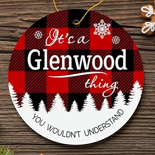 Christmas Tree with City Glenwood GA Ornament - It's a Glenwood Thing You Wouldn't Understand - Keepsake Plastic Round Decoration Ornament 3" Hometown