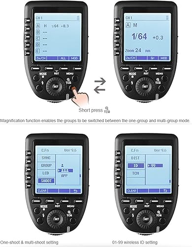 Miniatura 4 de Godox Xpro-F - Transmisor de disparador de flash inalámbrico para Fuji Fujifilm 18000s HSS TTL-Convertir función manual Pantalla grande Diseño
