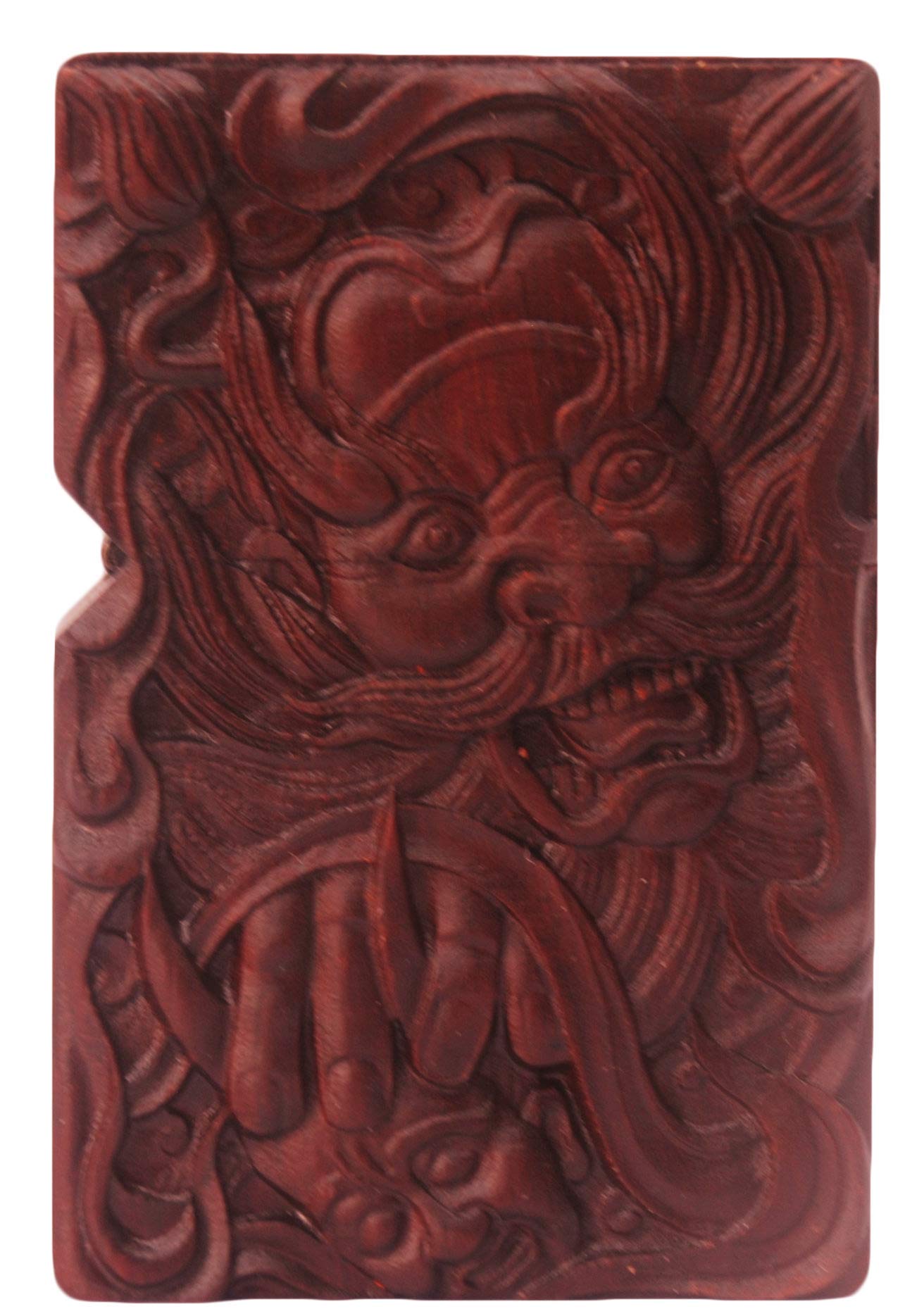 Natural Huanghuali Rosewood Carving Lighter Outer Casing for Zippo Module (Zhong Kui)