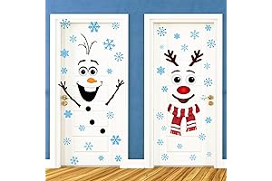 Christmas Door Decorations: Festive Snowman Stickers for Walls, Windows, and Doors