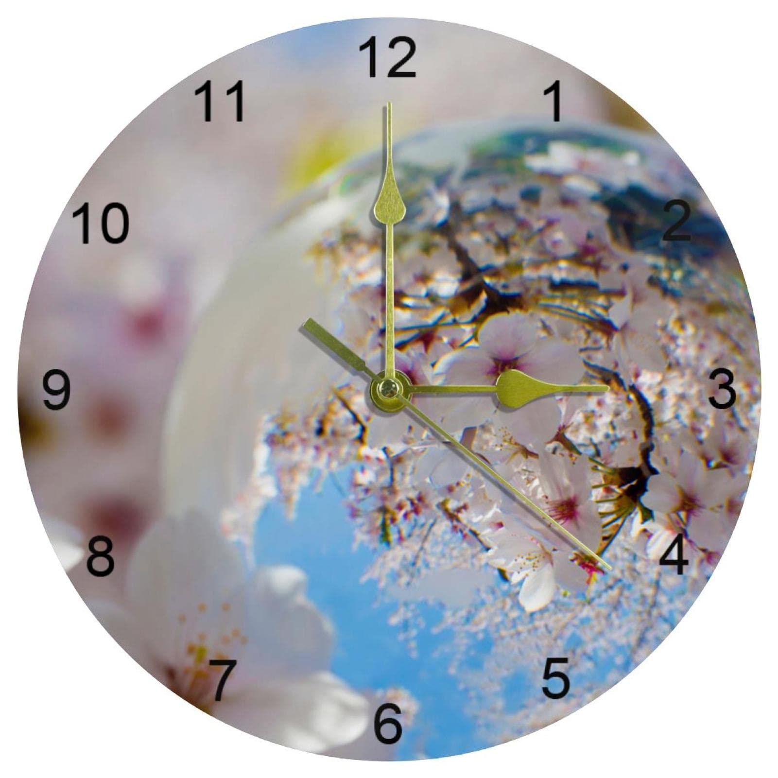 Horloge fleurs de cerisier design décoratif pour habiller les murs de la cuisine