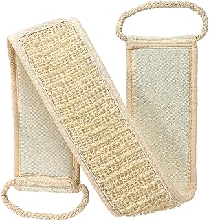 Back Scrubber, Exfoliating Back Scrubber for Shower, Natural Cotton and Linen Strap Back Scrubber, Back Scrubber, Back Scrub, Double Side Scrubbing Strap Back Washer for Men & Women (Back Scrubber)