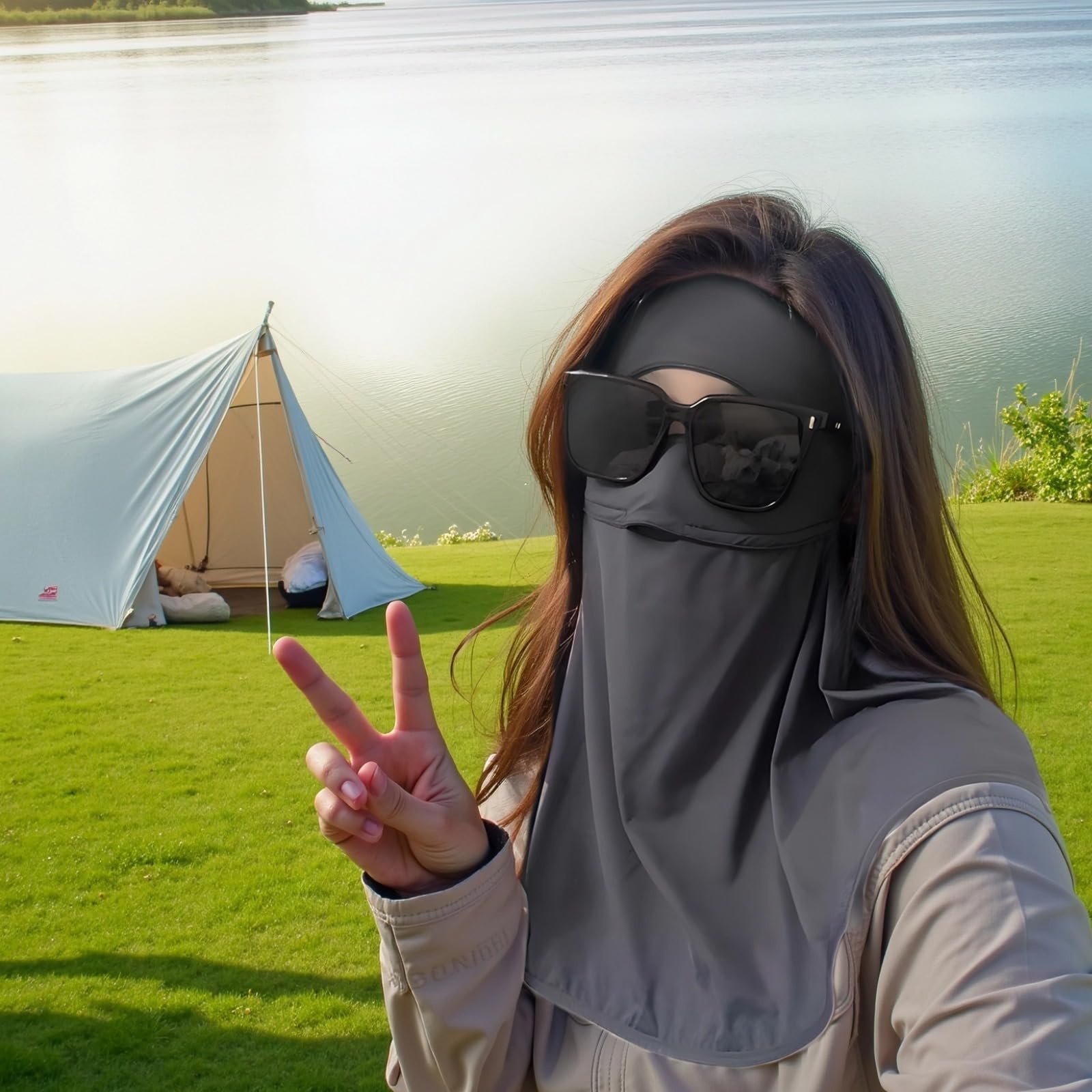Lot de 3 masques faciaux pour les sports de plein air et les voyages, respirants, coupe-vent, anti-poussière et à séchage rapide, tissu léger en soie glacée, protection solaire UPF 50+, protection