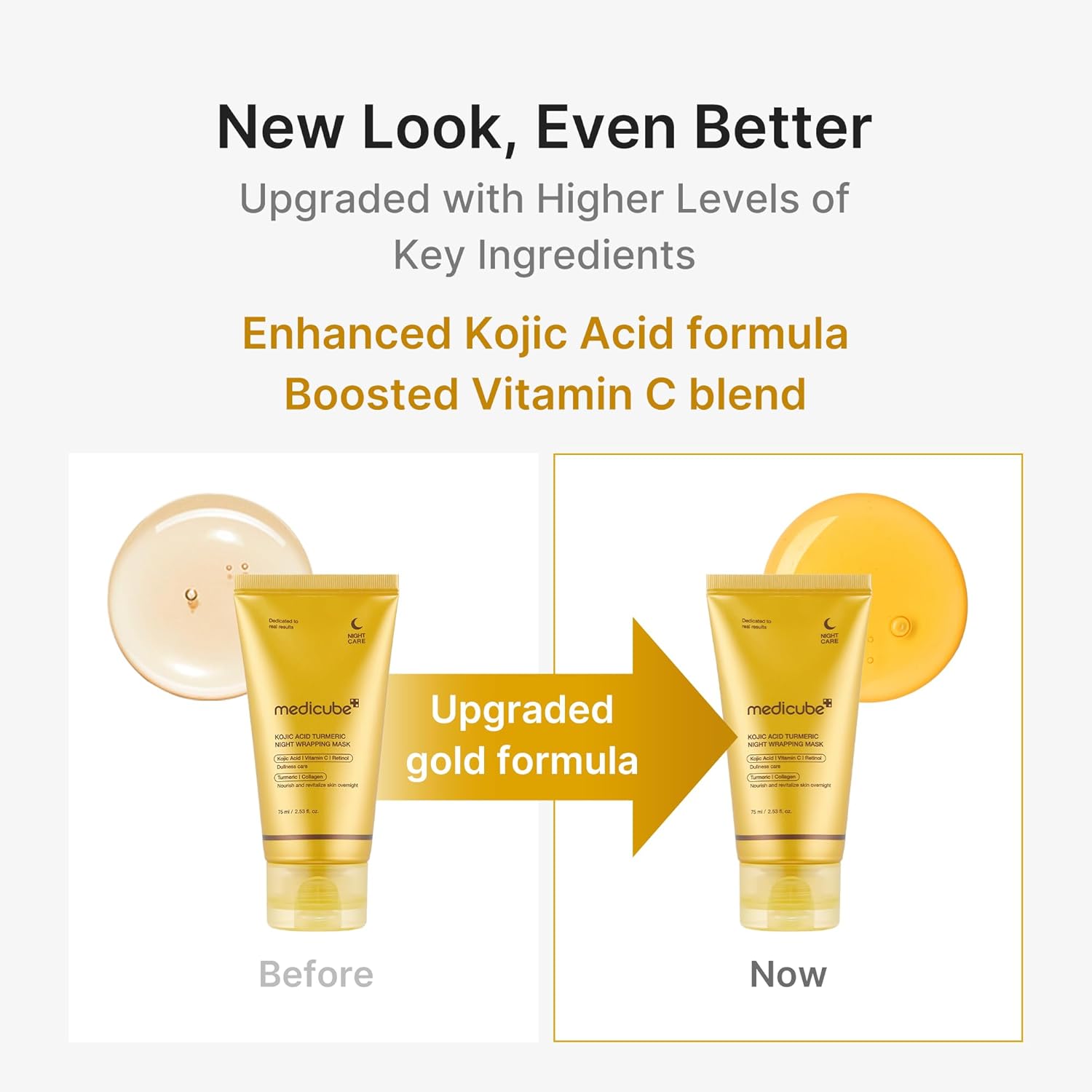 medicube Wrapping Mask Kojic Acid, Turmeric, Vitamin C Overnight Peel Off Facial Mask | Brighten & Defends Against Skin Stress for a Clear, Glowing Complexion | Korean Skin Care, 2.53 fl.oz - Image 3