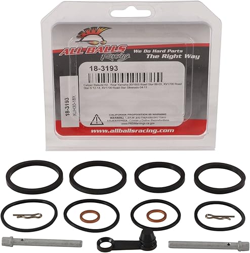 Miniatura 3 de All Balls Racing Kit de reconstrucción de pinza trasera 18-3193 compatible conreemplazo para Yamaha XV1700 Road Star S