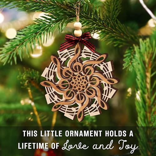 Miniatura 7 de Adorno de Navidad con notas musicales 2025  Regalos musicales para hombres y mujeres, ideas de regalo musical de vacaciones para amantes,