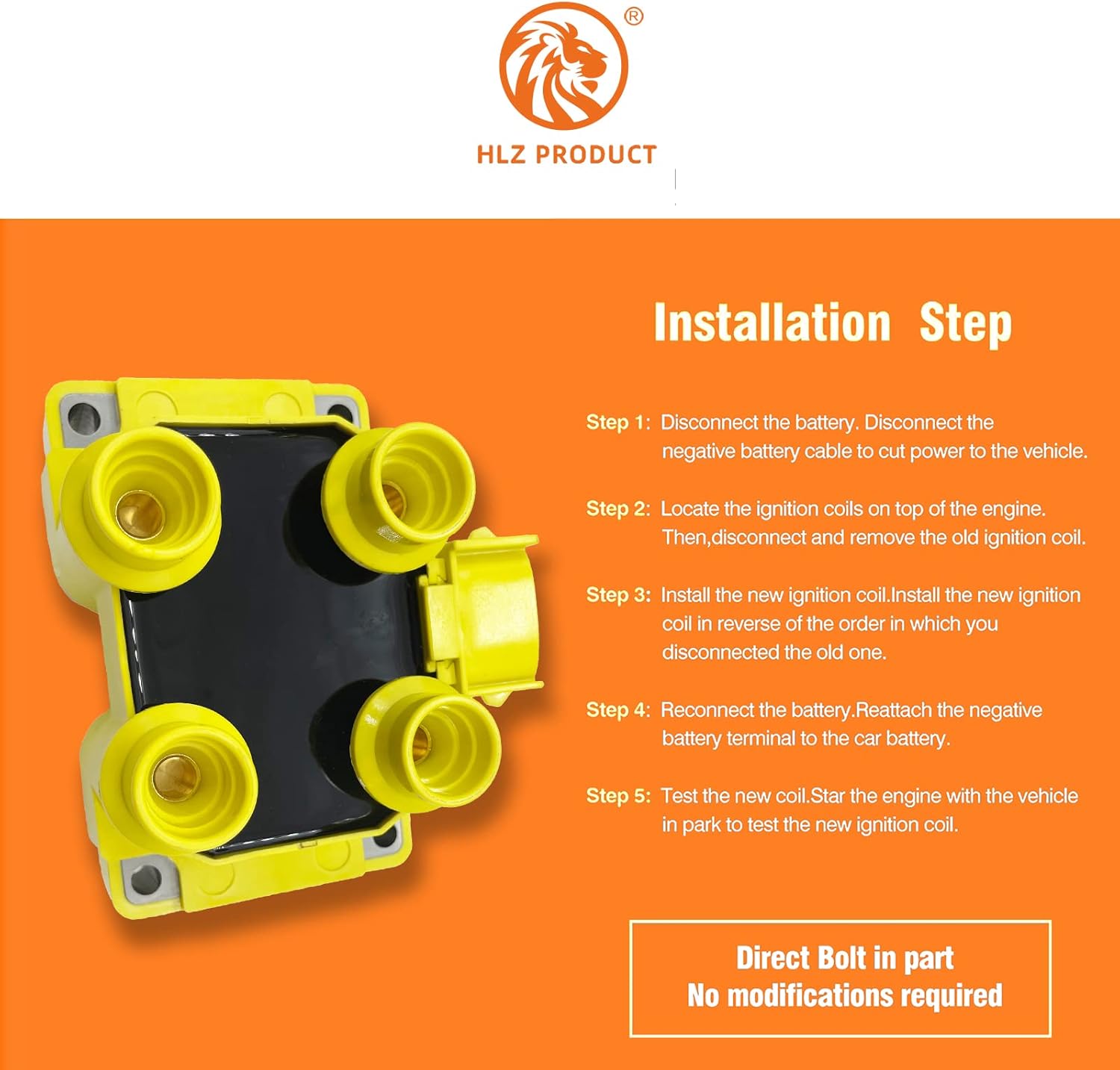 Set of 1 HIGH PERFORMANCE Ignition Coil Pack Compatible with Ford Mercury Lincoln Contour E-150 Escort Explorer Mustang Ranger Town Car Mark VIII L4 V8 Replacement for FD487 DG448