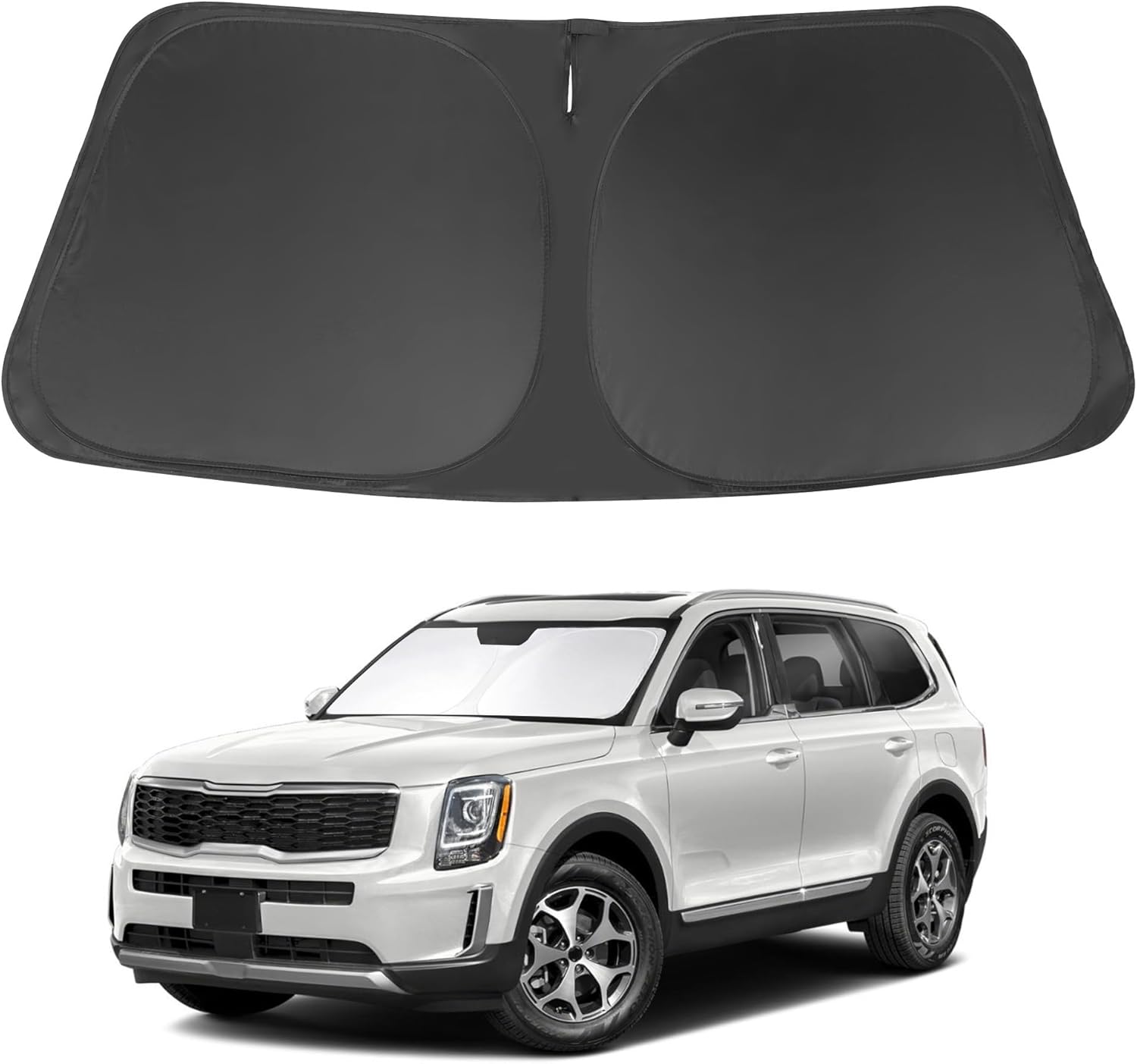 Windshield Sun Shade Fit for 2020 2021 2022 2023 2024 2025 Kia Telluride Accessories Sunshade Shield Blocker Fodable Sun Visor Protector