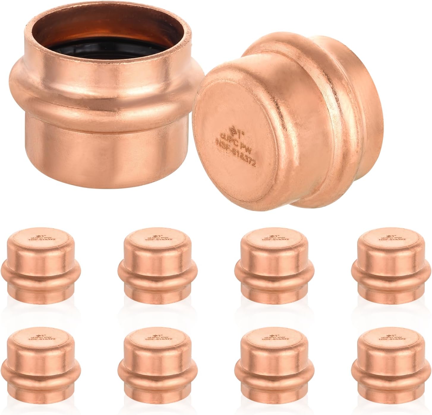 10-Pack HeSun Copper Press Coupling Without Stop, 1/2" X 1/2" Pressure Fittings, P X - View #7
