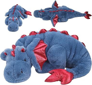 Dragon Stuffed Animal – 43 Inch Cute Cartoon Dragon Plush with Wing, Soft Comfortable Giant Stuffed Animal for Kids Boys Girls Bedroom Decoration, Blue