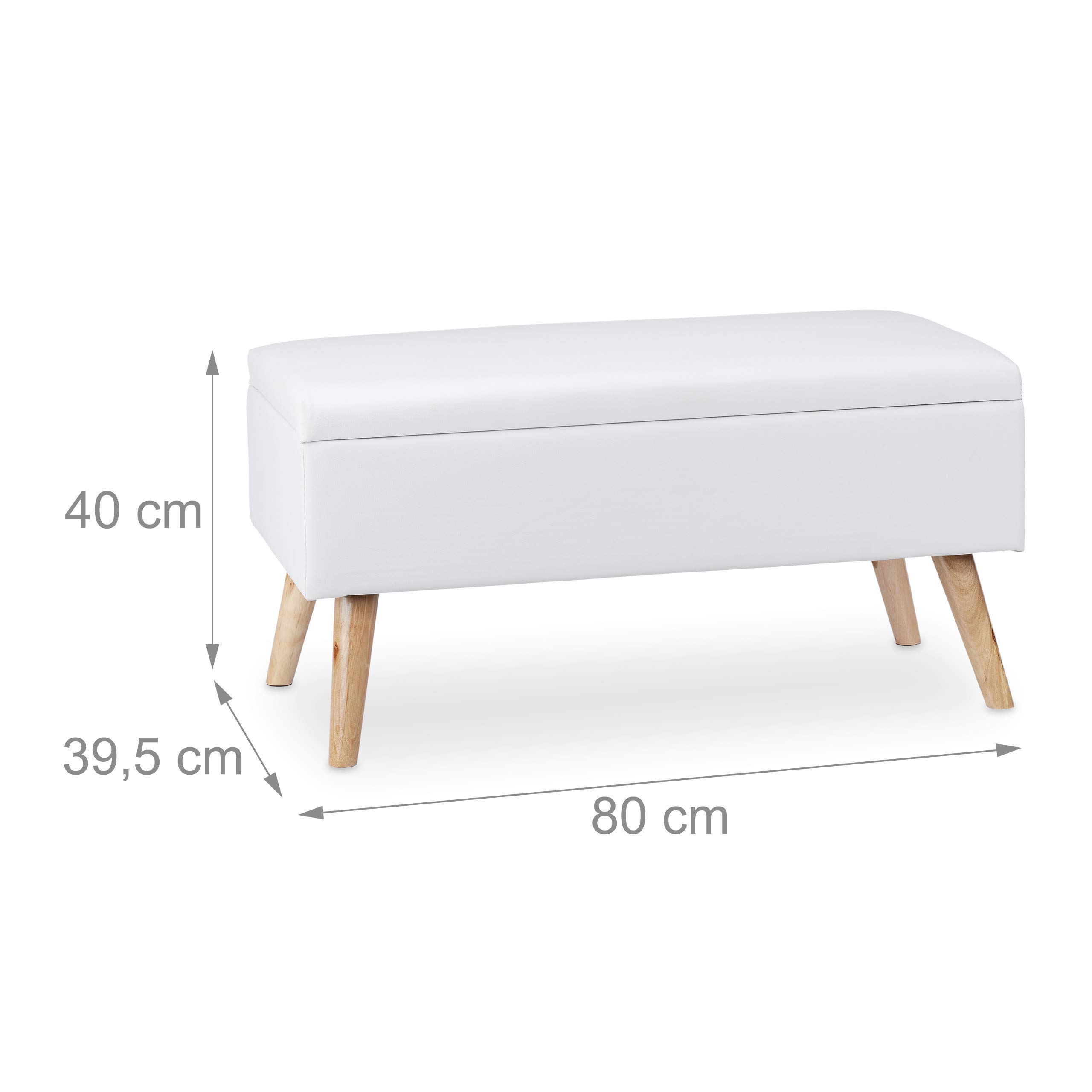 HOMCOM Panca Contenitore Pieghevole da 84L, Panca Fondoletto con Coperchio Imbottito e Rivestimento in Pelle PU, 76x38x38cm, Nero