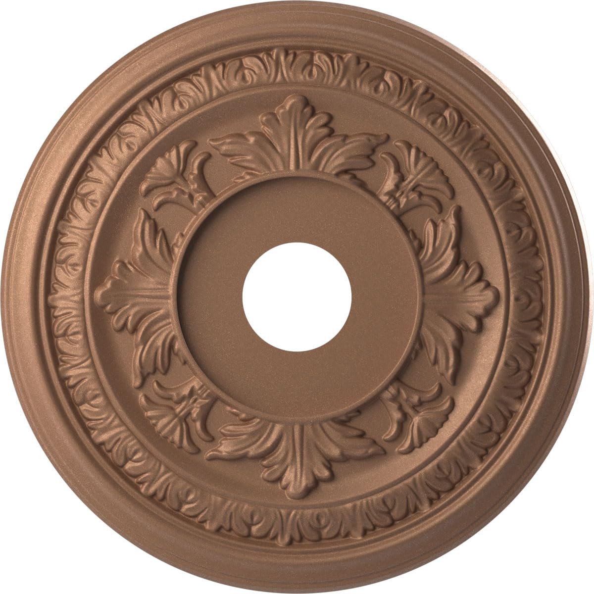 Ekena Millwork 19"OD x 3 1/2"ID x 1"P Baltimore Thermoformed PVC Ceiling Medallion (Fits Canopies up to 7 3/4"), Aged Copper