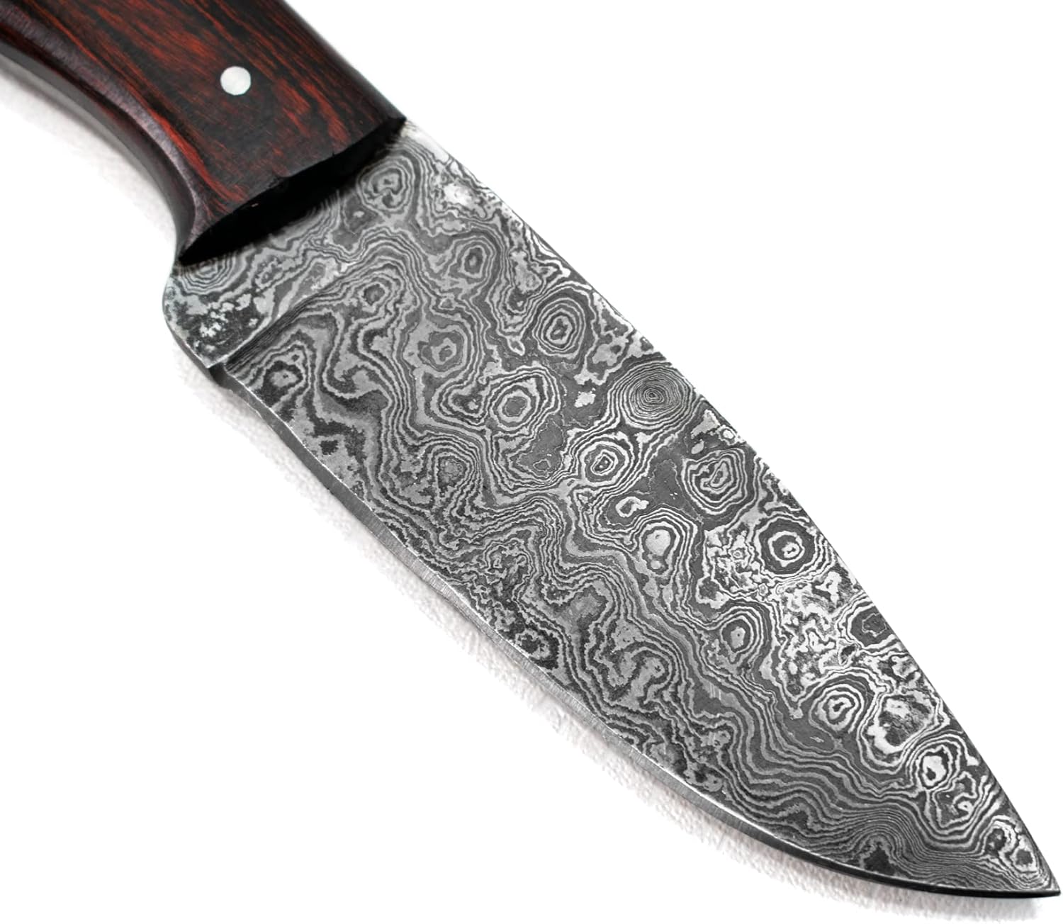 Titan International Knives 9" Full Tang Damascus Steel Fixed Blade Hunting Knife | Handmade 1095 4340 Carbon Mix Hand Pounded | EDC Bowie Diamond Wood Handle | Leather Sheath for camping