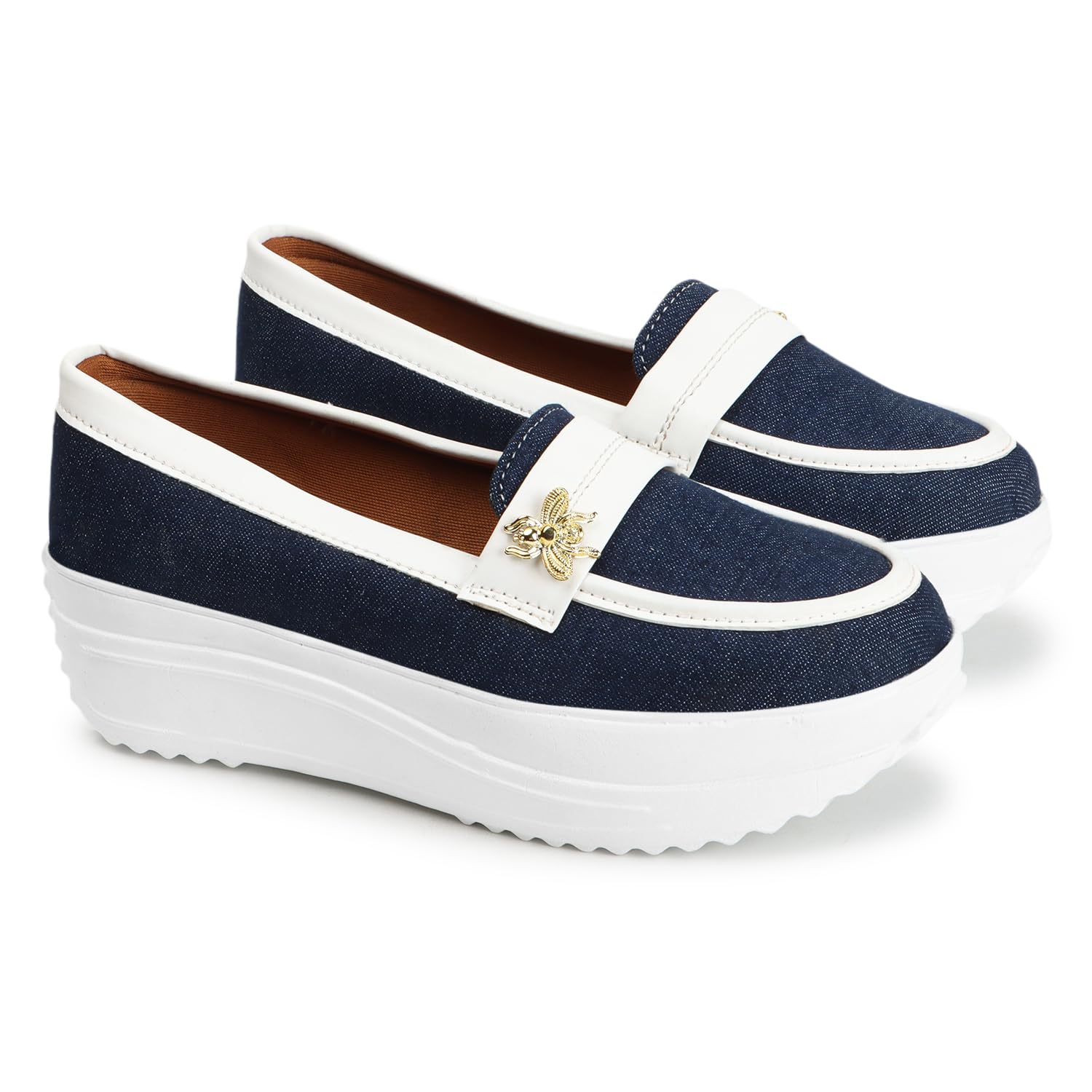 KRAFTER Women and Girls Chunky Loafer, Casual Loafer,Women High Heel Loafer,White Slip-On Loafers for Women, Gym & Casual Shoes ledy Shoes (B0DCZ2YS2V) Amazon Price History, Amazon Price Tracker