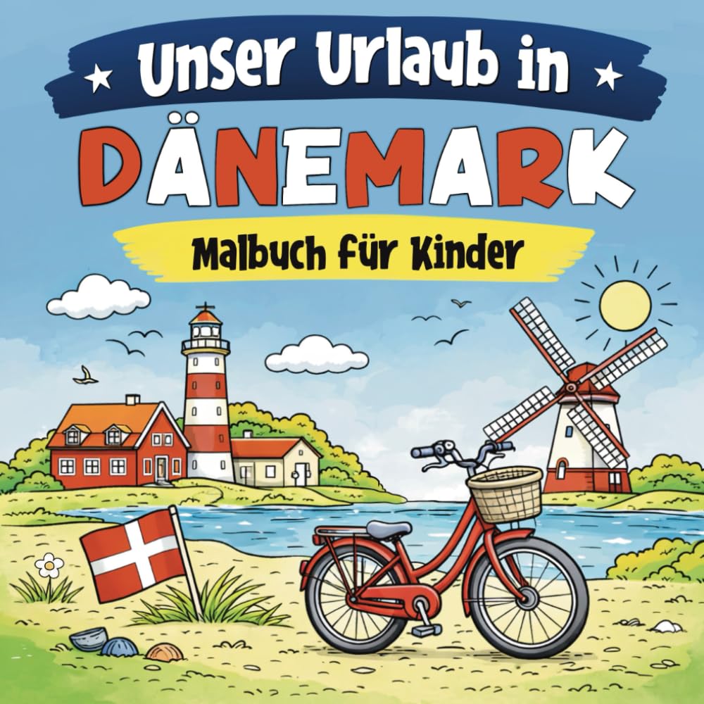 Unser Urlaub in Dänemark: Malbuch für Kinder