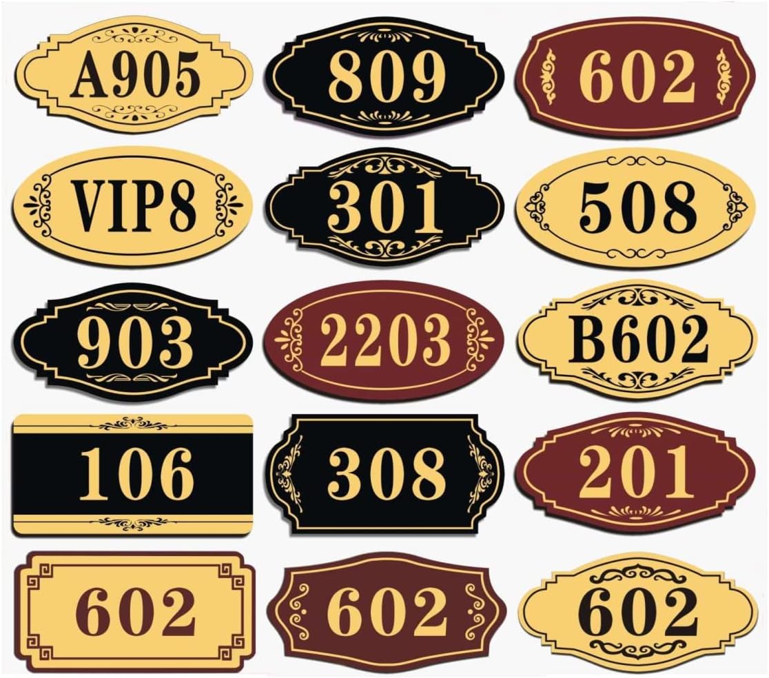 Customized Home Address Number Sign Personalized Acrylic House Number Sign Door Room Self Adhesive Wall Mounted for Home Office Hotel Apartment Yard Or Mailbox