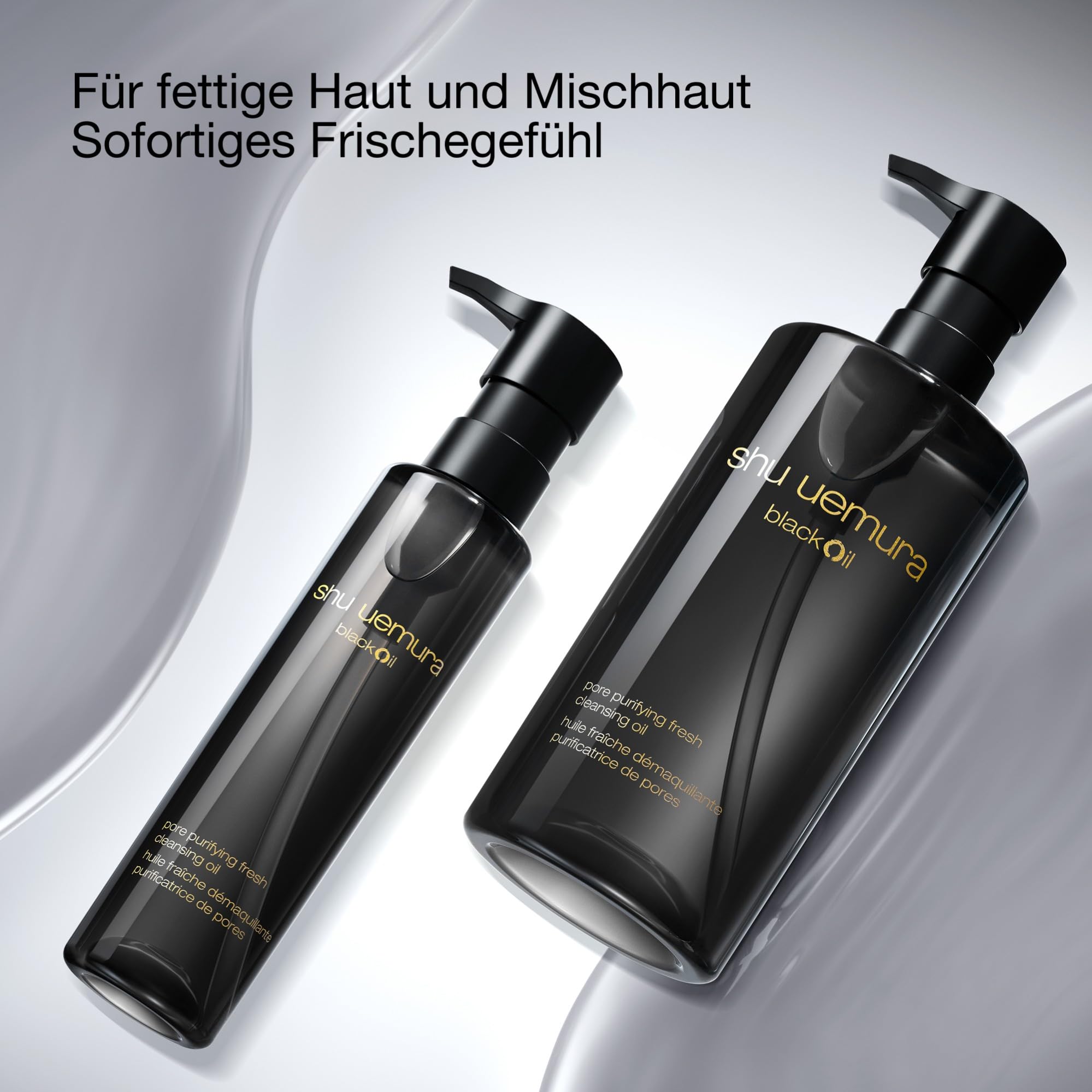 Shu Uemura BlackOil Reinigungsöl, Porenreinigend und erfrischend, Angereichert mit schwarzem Reis und japanischer Binchotan Aktivkohle, Gesichtsreinigung für fettige Haut und Mischhaut