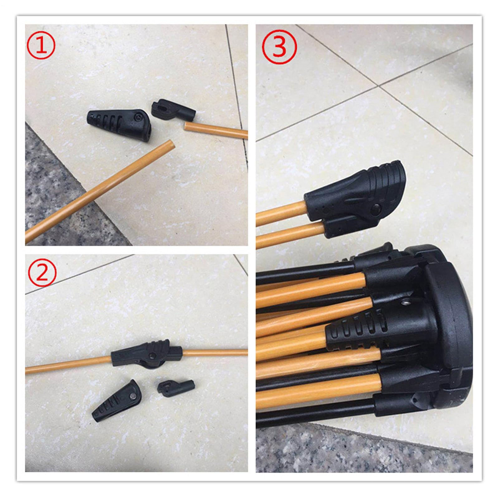 Repuesto de Fijación para Varilla de Soporte - Conector Ligero para Camping - Accesorios Prácticos para Reparación En Senderismo, Camping Y Viajes