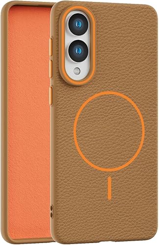 Callyue for Samsung Galaxy S25 Edge Case Brown, [Compatible with Magsafe], Soft 