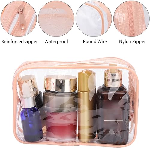 Miniatura 3 de Tbestmax Paquete de 10 bolsas de cosméticos transparentes, bolsas de maquillaje, portátiles, impermeables, aprobadas por la TSA, bolsas de aseo de